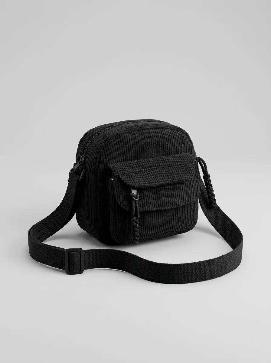 Sac banane velours compact décontracté bandoulière ajustable femme - Vue 12 - Sac banane velours