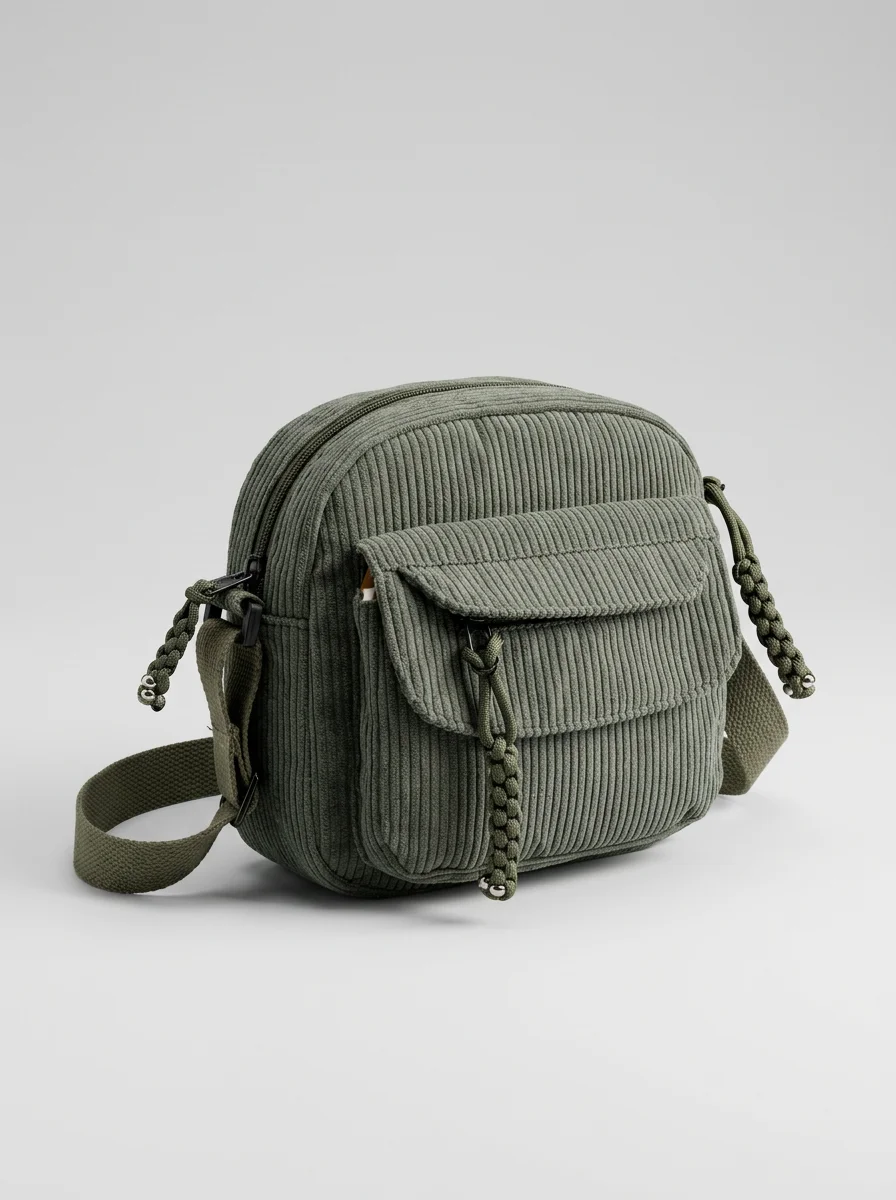 Sac banane velours compact décontracté bandoulière ajustable femme - Vue 15 - Sac banane velours