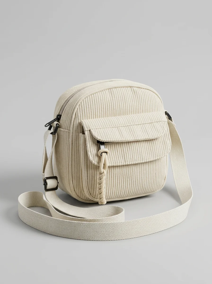 Sac banane velours compact décontracté bandoulière ajustable femme - Vue 16 - Sac banane velours