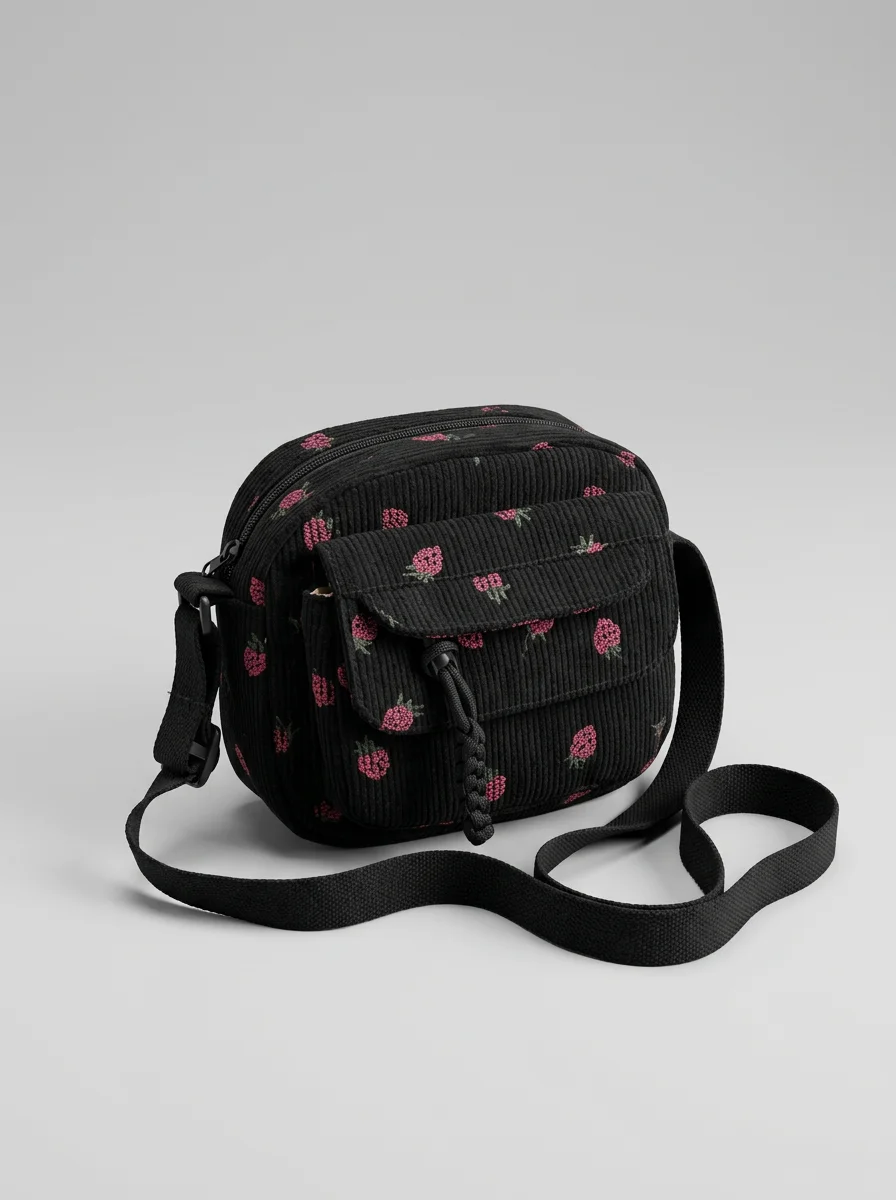 Sac banane velours compact décontracté bandoulière ajustable femme - Vue 17 - Sac banane velours