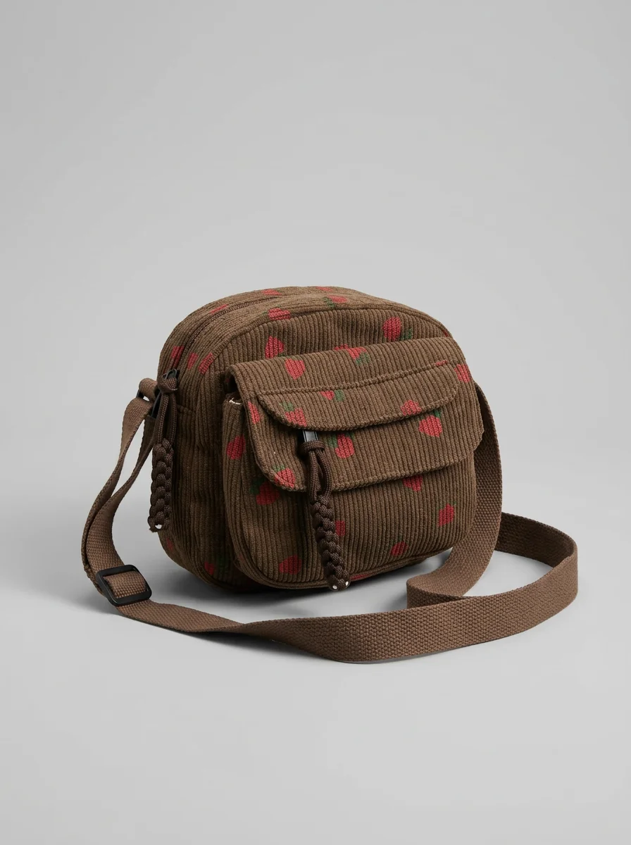 Sac banane velours compact décontracté bandoulière ajustable femme - Vue 18 - Sac banane velours