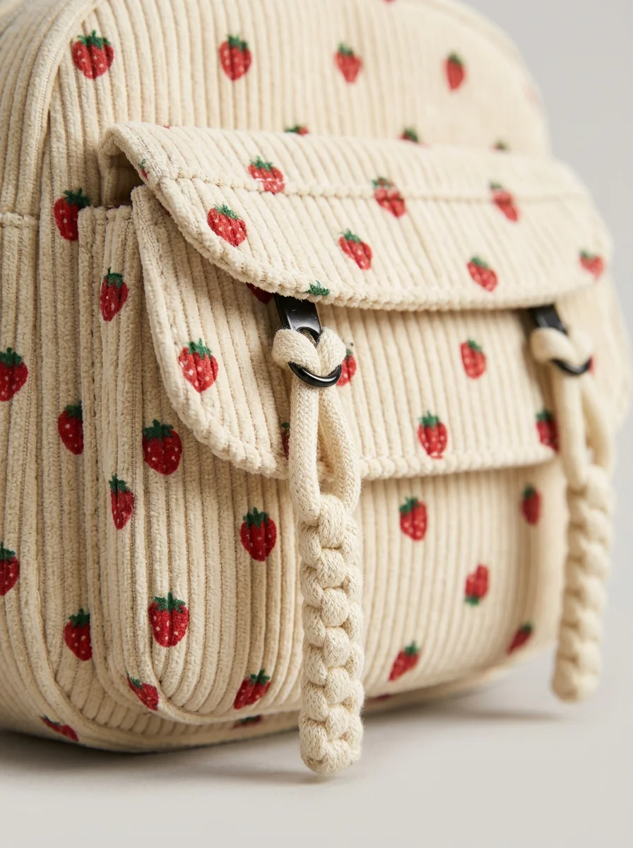 Sac banane velours compact décontracté bandoulière ajustable femme - Vue 5 - Sac banane velours
