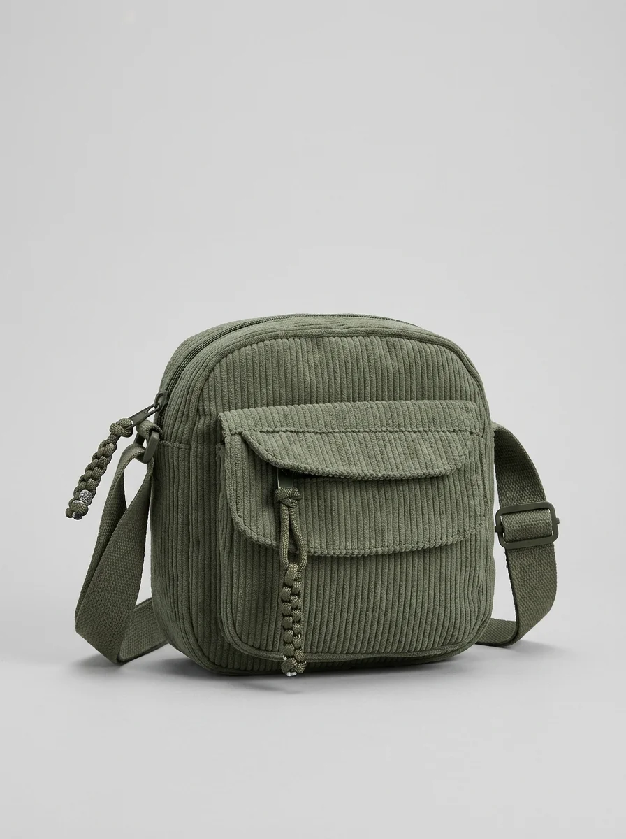 Sac banane velours compact décontracté bandoulière ajustable femme - Vue 7 - Sac banane velours