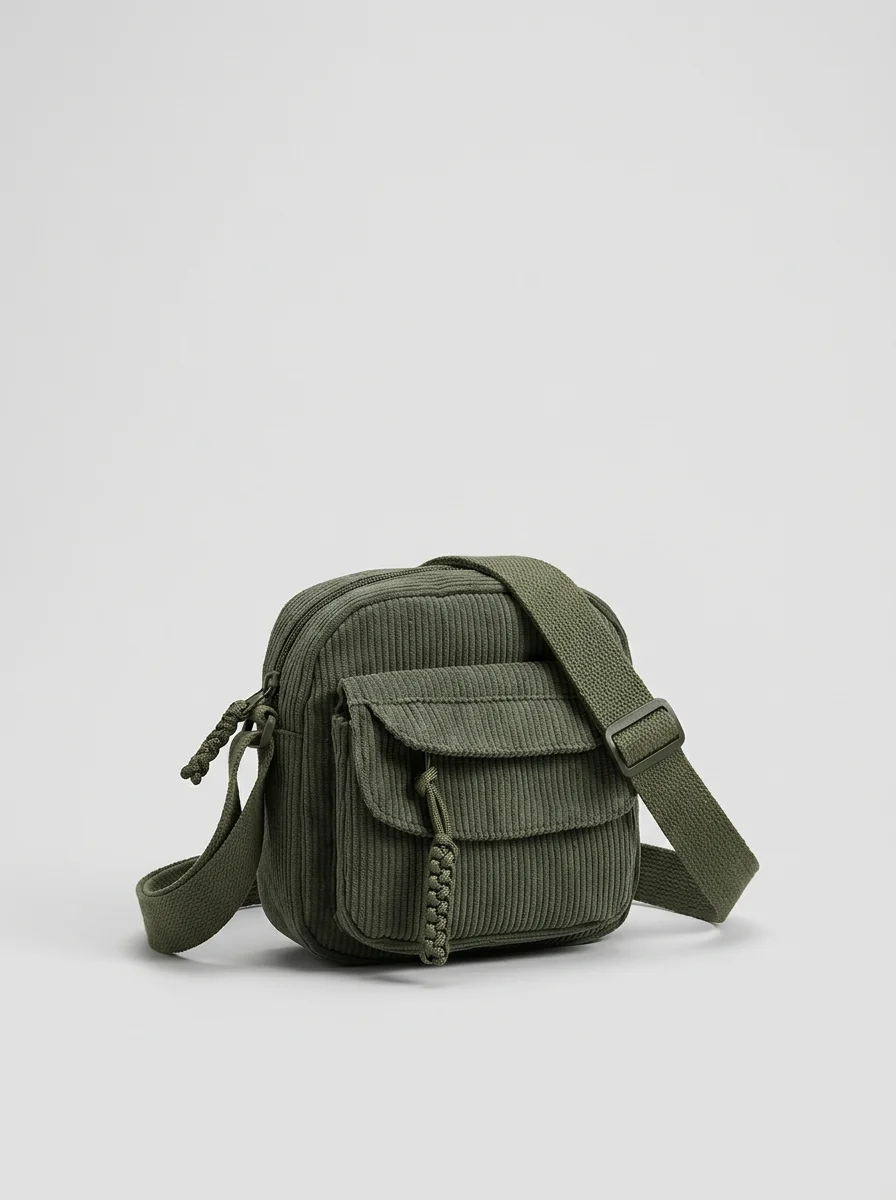 Sac banane velours compact décontracté bandoulière ajustable femme - Vue 8 - Sac banane velours