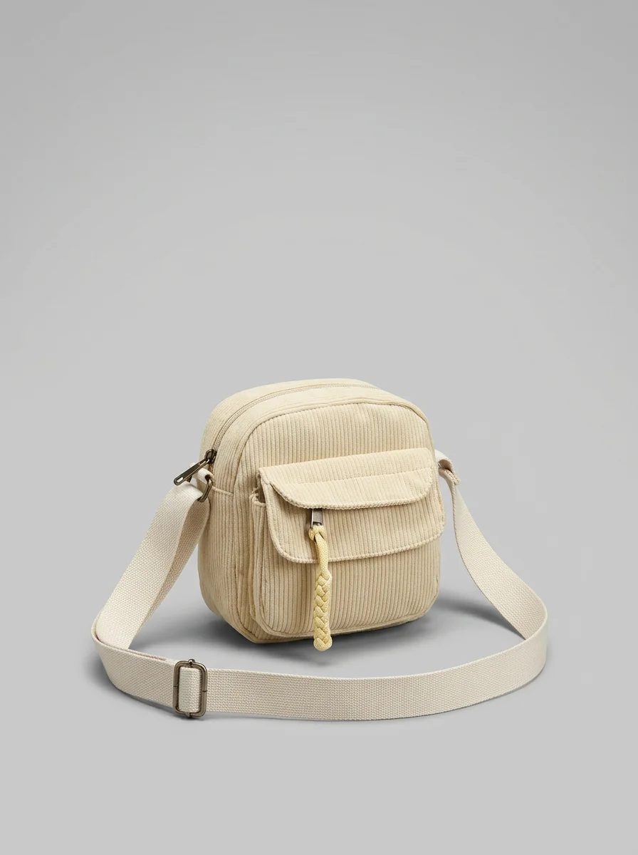 Sac banane velours compact décontracté bandoulière ajustable femme - Vue 9 - Sac banane velours
