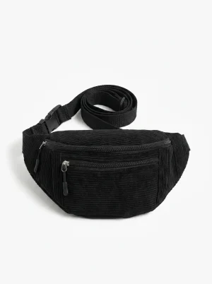 Sac banane velours côtelé ajustable unisexe décontracté - Vue 1 - Sac banane velours