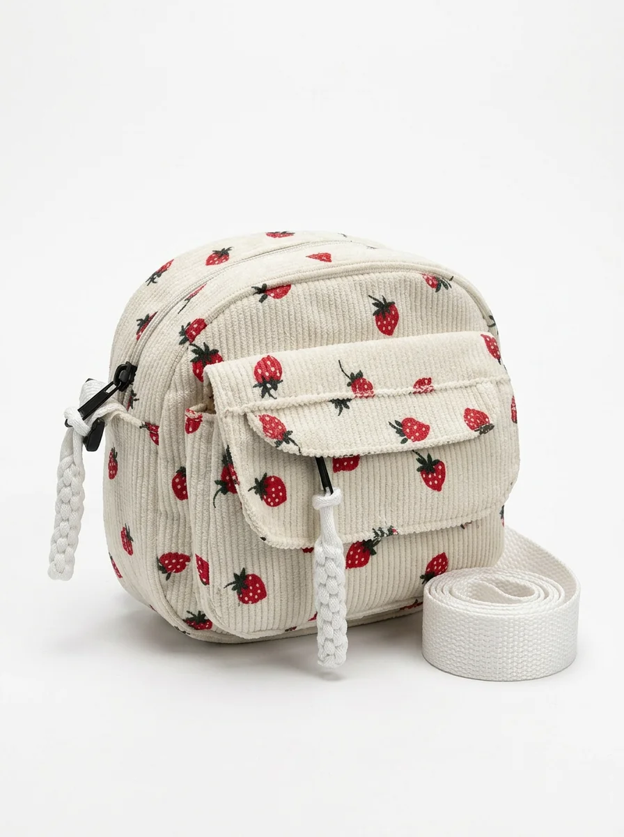 Sac banane velours côtelé compact harajuku femme - Vue 1 - Sac banane velours