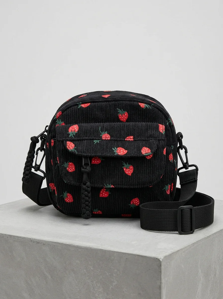 Sac banane velours côtelé compact harajuku femme - Vue 2 - Sac banane velours