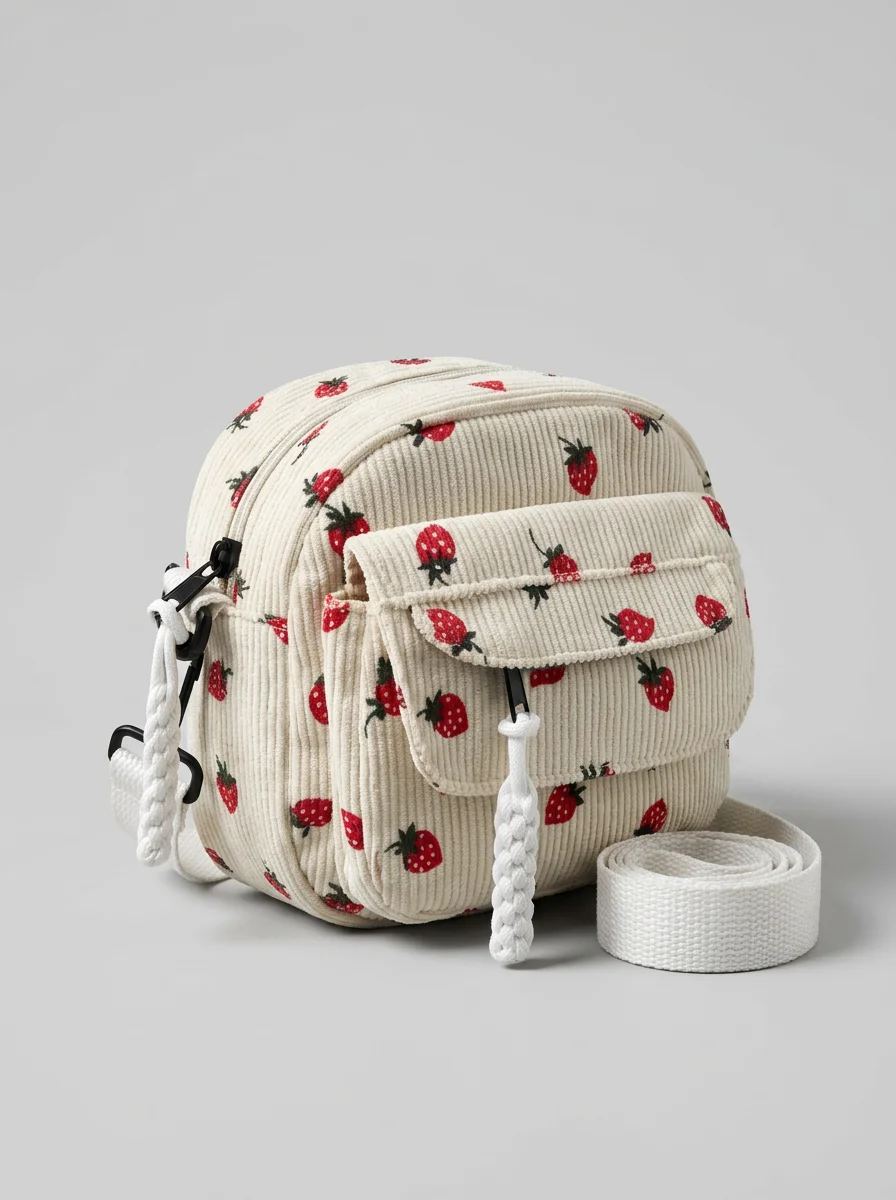 Sac banane velours côtelé compact harajuku femme - Vue 5 - Sac banane velours