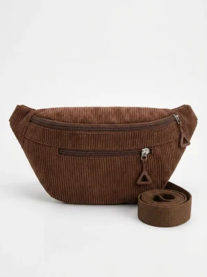Sac banane velours côtelé grande capacité antivol femme loisir - Vue 1 - Sac banane velours