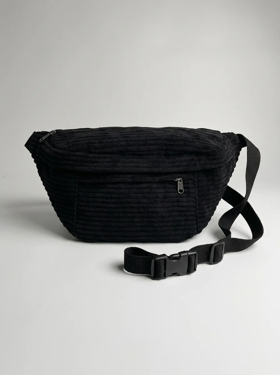 Sac banane velours côtelé oversize décontracté unisexe - Vue 10 - Sac banane velours