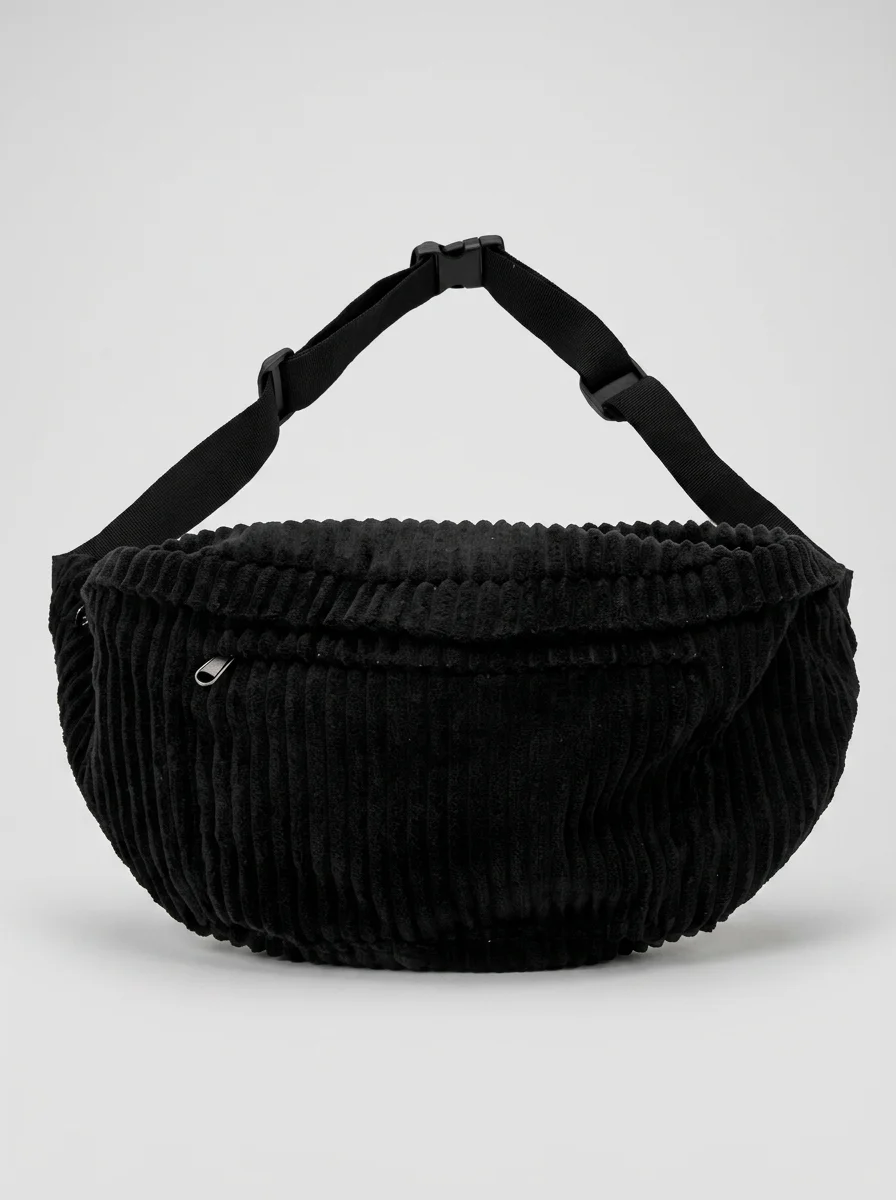 Sac banane velours côtelé oversize décontracté unisexe - Vue 11 - Sac banane velours