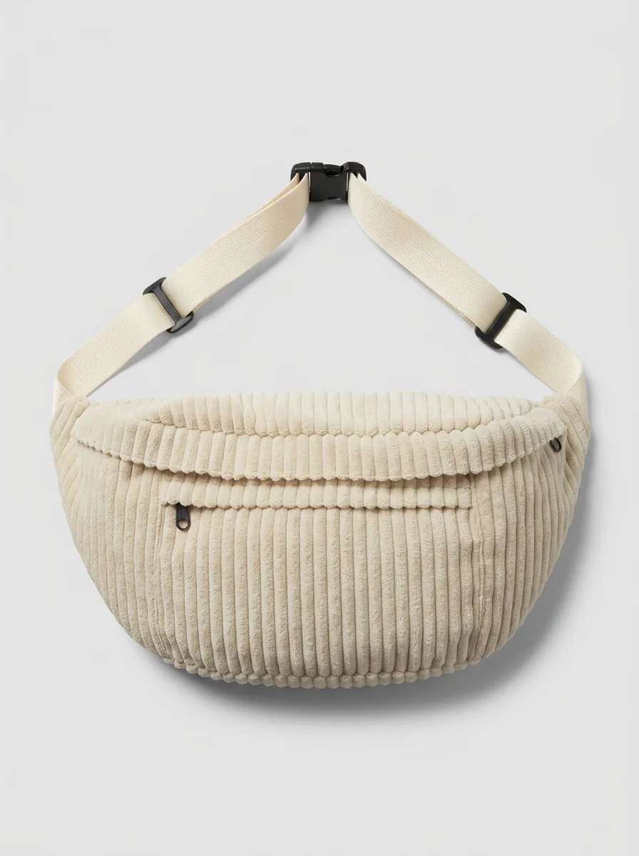 Sac banane velours côtelé oversize décontracté unisexe - Vue 12 - Sac banane velours