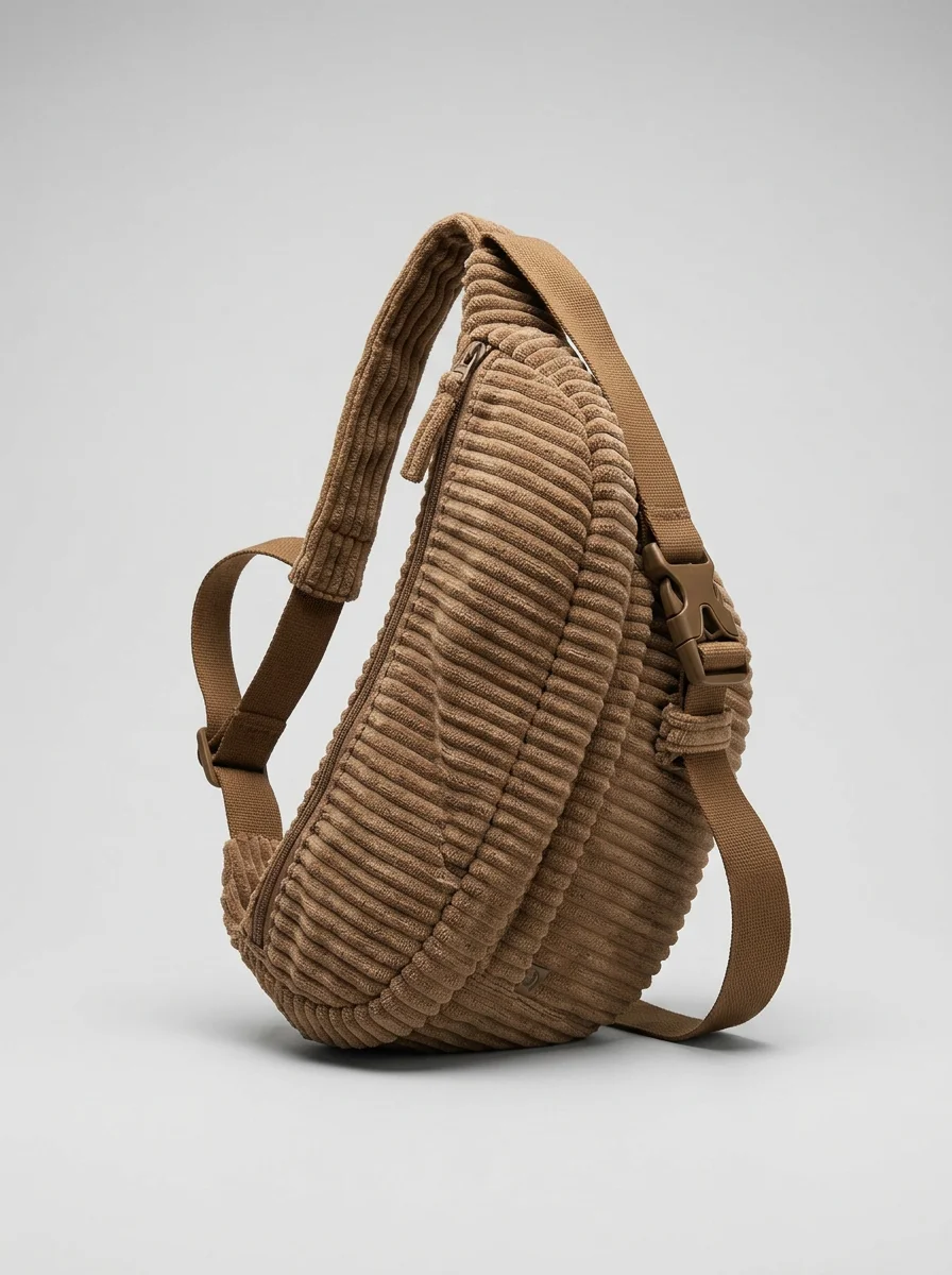 Sac banane velours côtelé oversize décontracté unisexe - Vue 6 - Sac banane velours