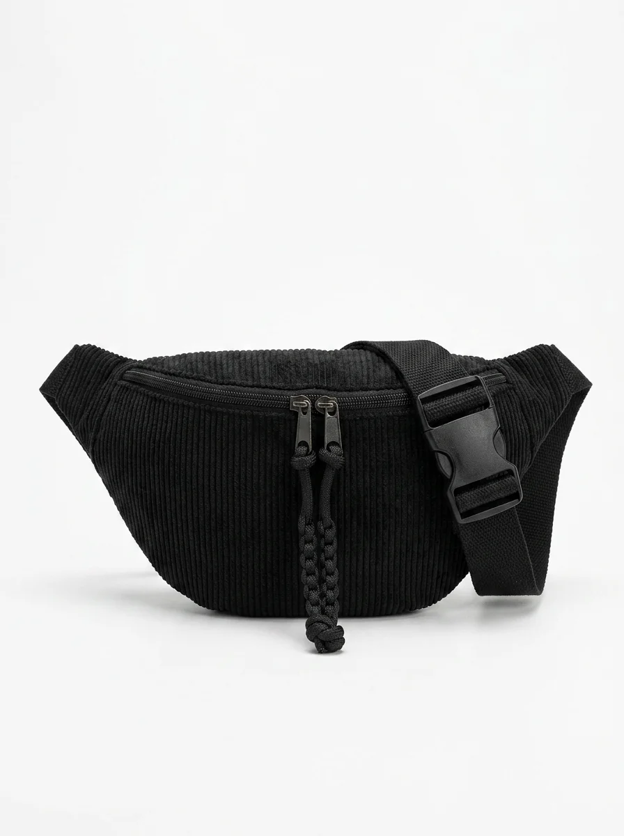 Sac banane velours côtelé spacieux mode bandoulière femme - Vue 1 - Sac banane velours