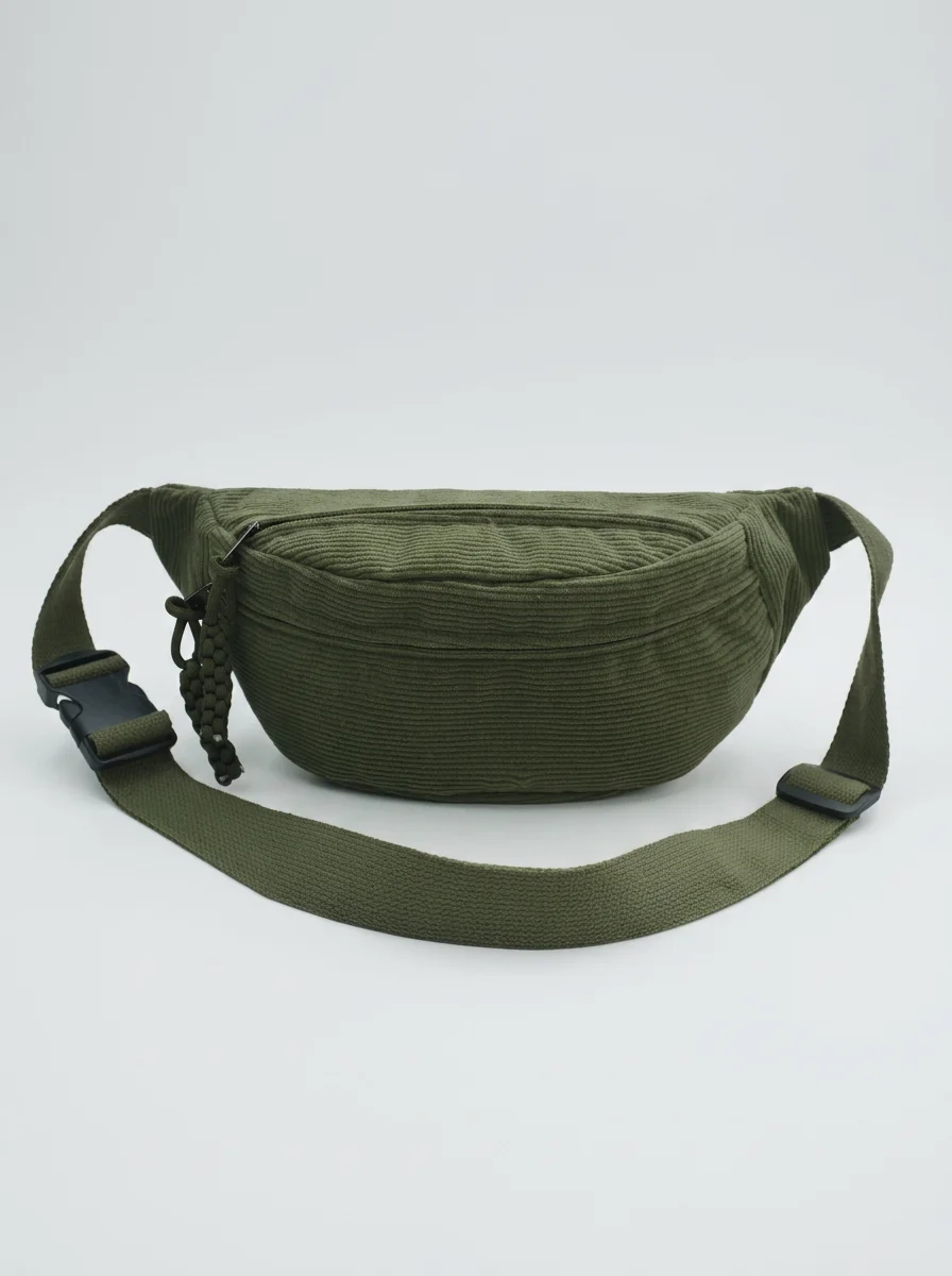 Sac banane velours côtelé spacieux mode bandoulière femme - Vue 11 - Sac banane velours