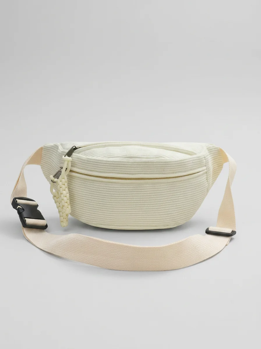 Sac banane velours côtelé spacieux mode bandoulière femme - Vue 12 - Sac banane velours