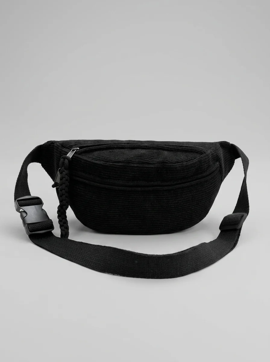 Sac banane velours côtelé spacieux mode bandoulière femme - Vue 14 - Sac banane velours