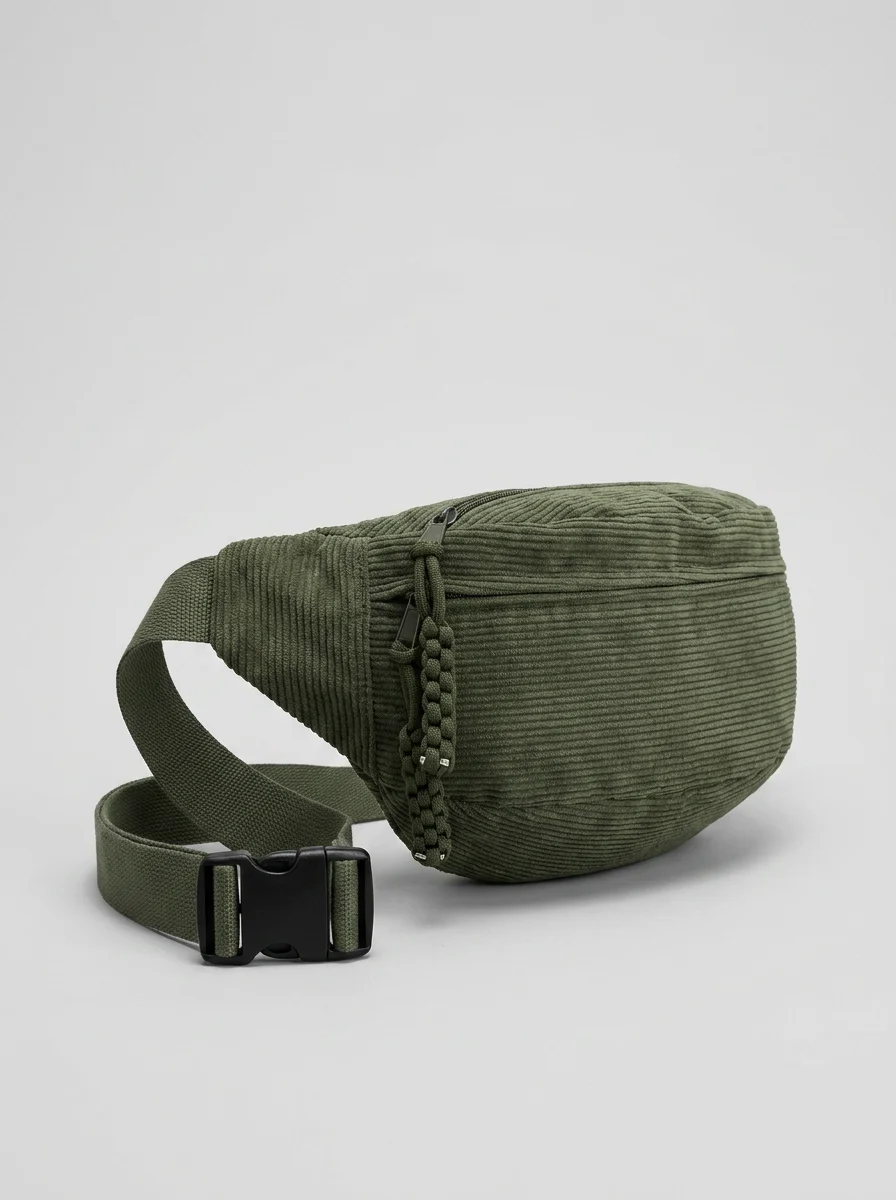 Sac banane velours côtelé spacieux mode bandoulière femme - Vue 6 - Sac banane velours