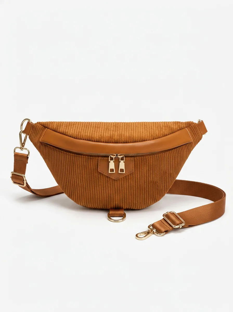 Sac banane velours grande capacité moderne voyage femme - Vue 1 - Sac banane velours