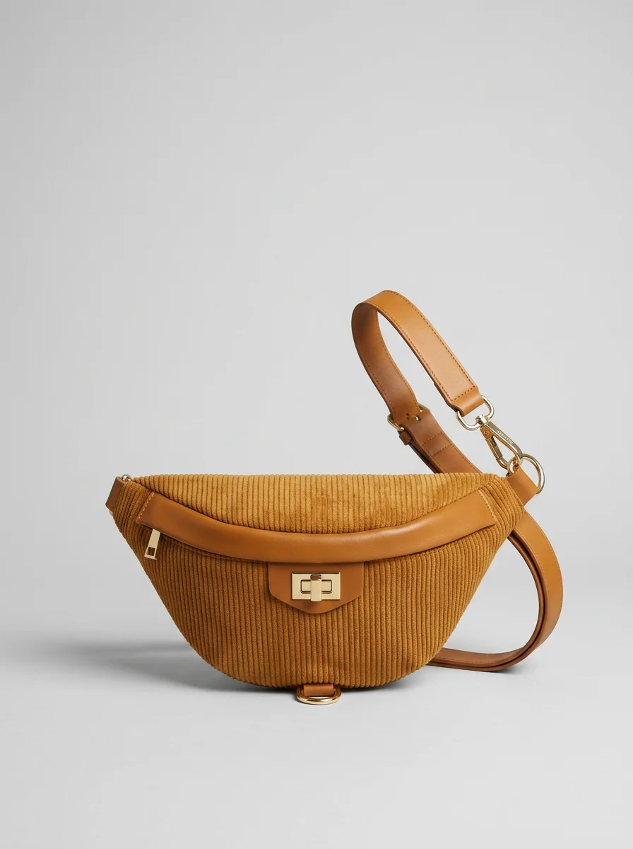 Sac banane velours grande capacité moderne voyage femme - Vue 5 - Sac banane velours