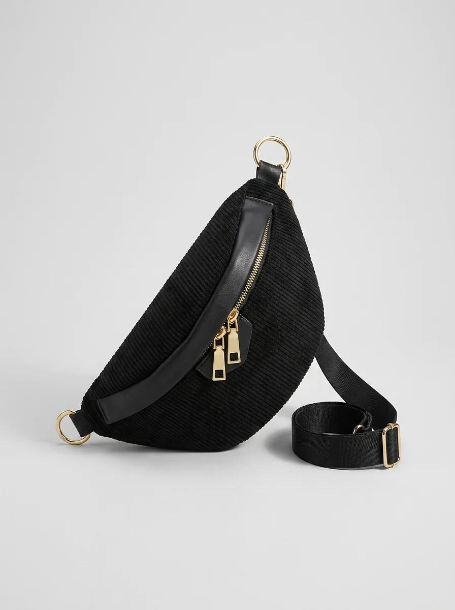 Sac banane velours grande capacité moderne voyage femme - Vue 7 - Sac banane velours