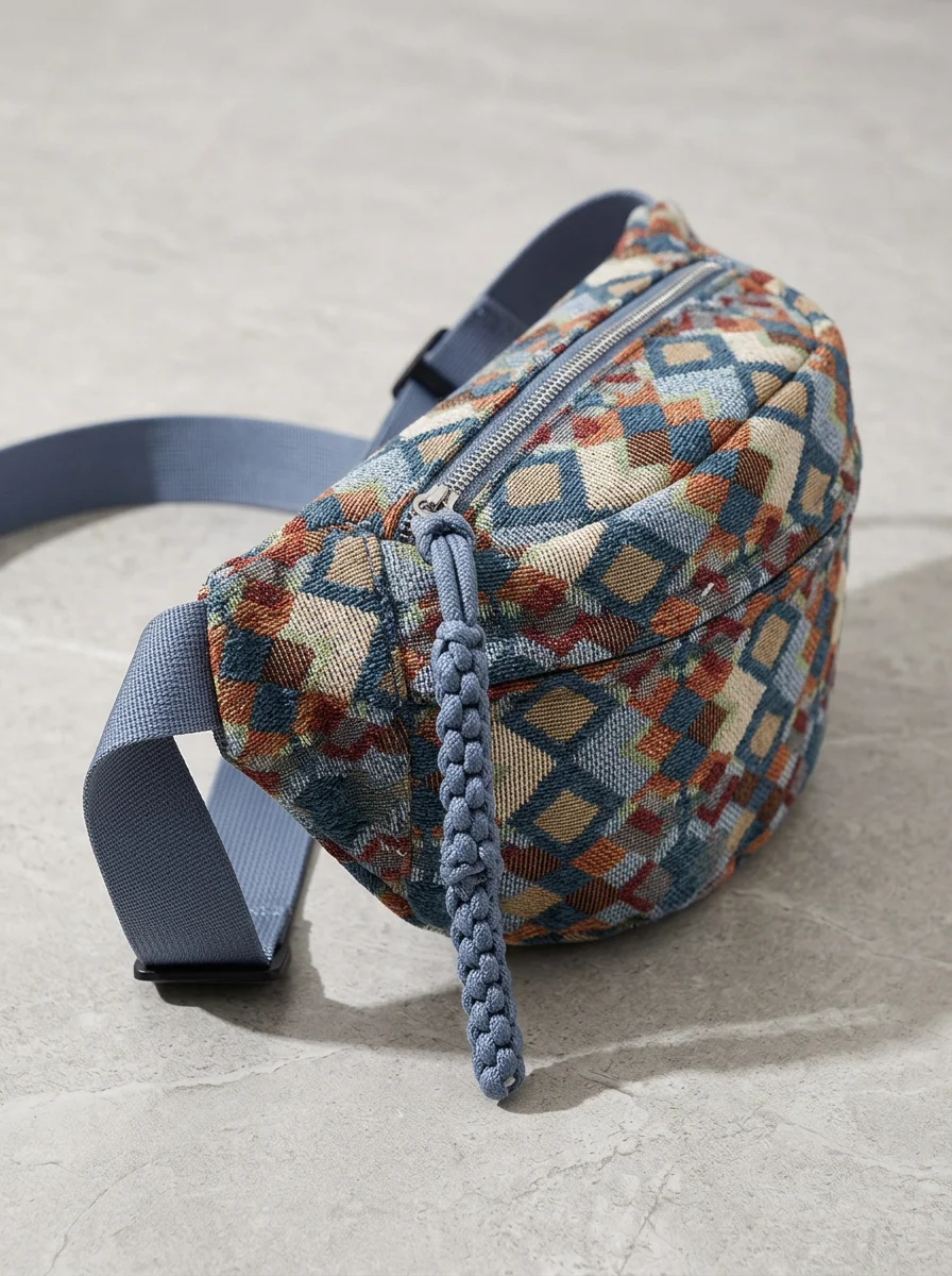 Sac banane velours motifs bohème femme bandoulière - Vue 2 - Sac banane velours