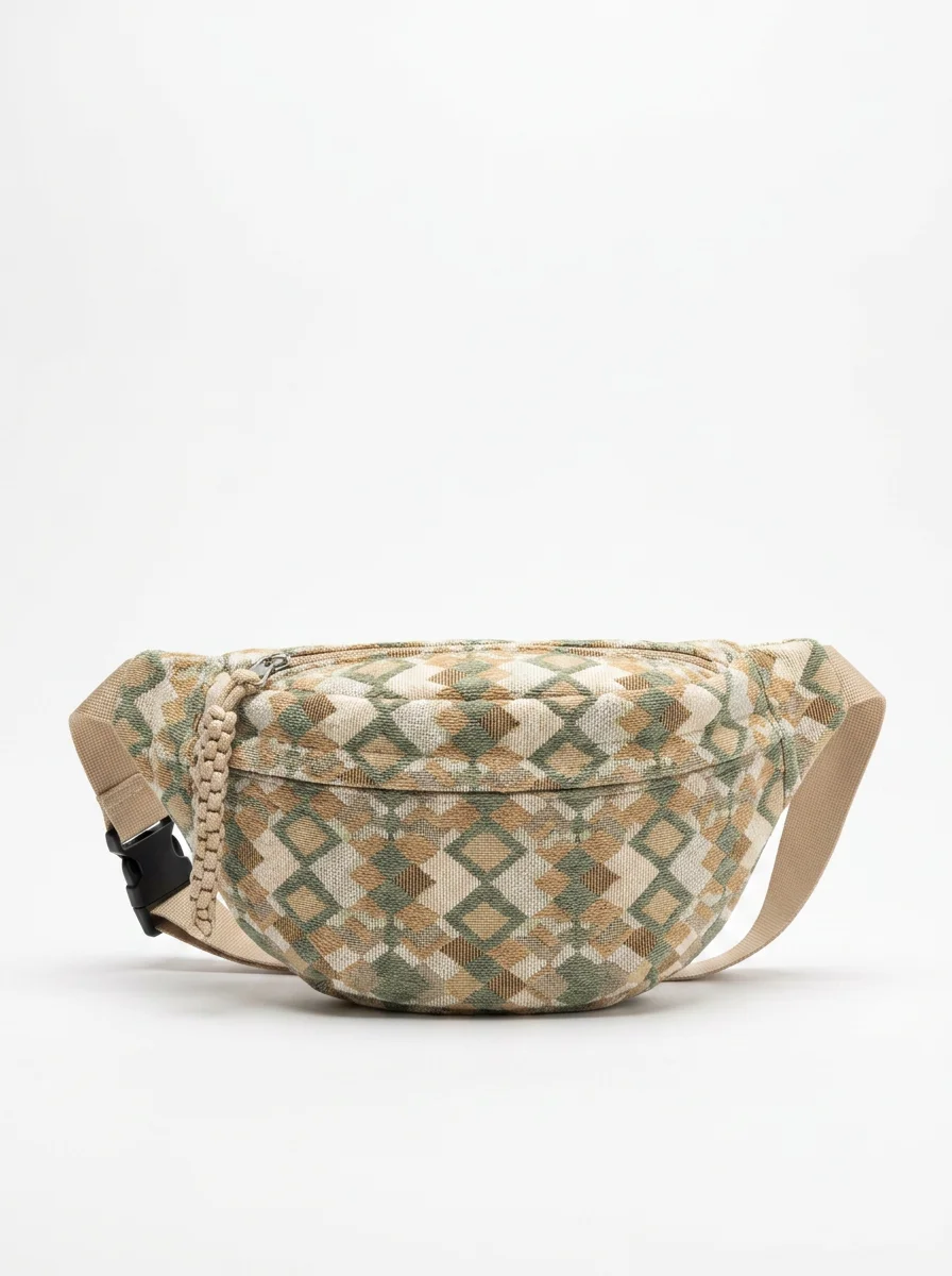 Sac banane velours motifs bohème femme bandoulière - Vue 4 - Sac banane velours