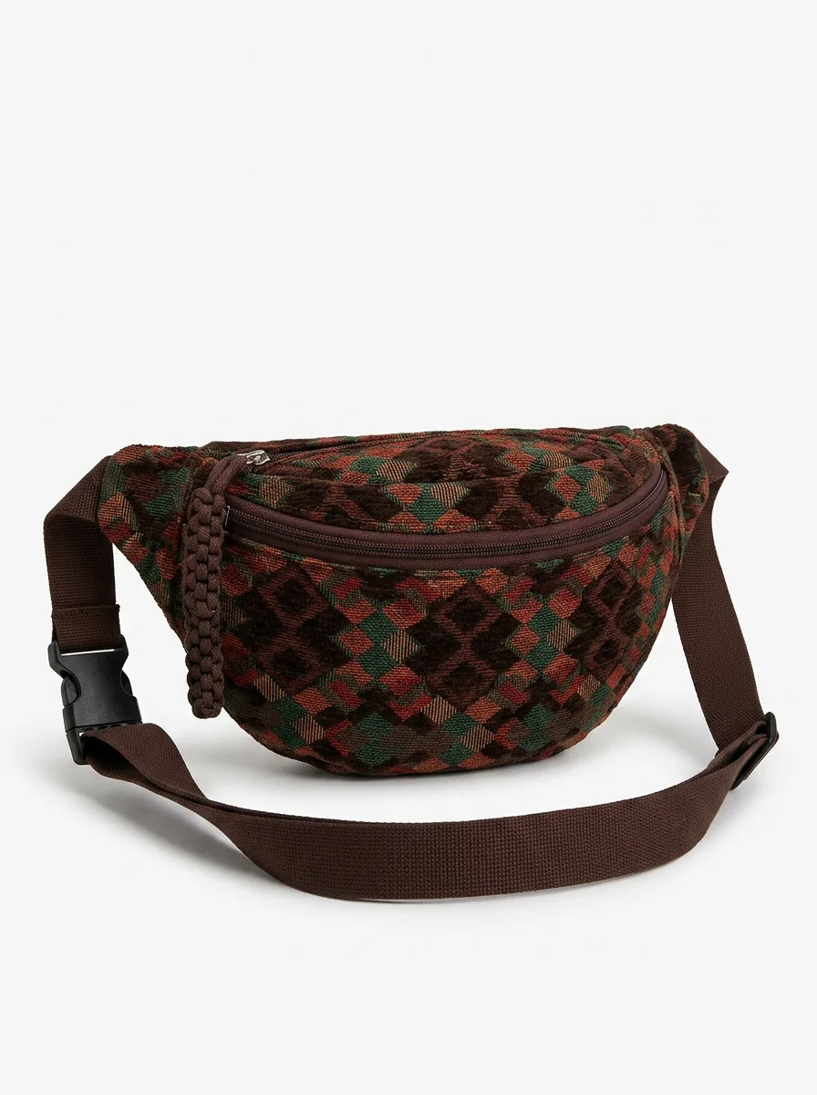 Sac banane velours motifs bohème femme bandoulière - Vue 5 - Sac banane velours