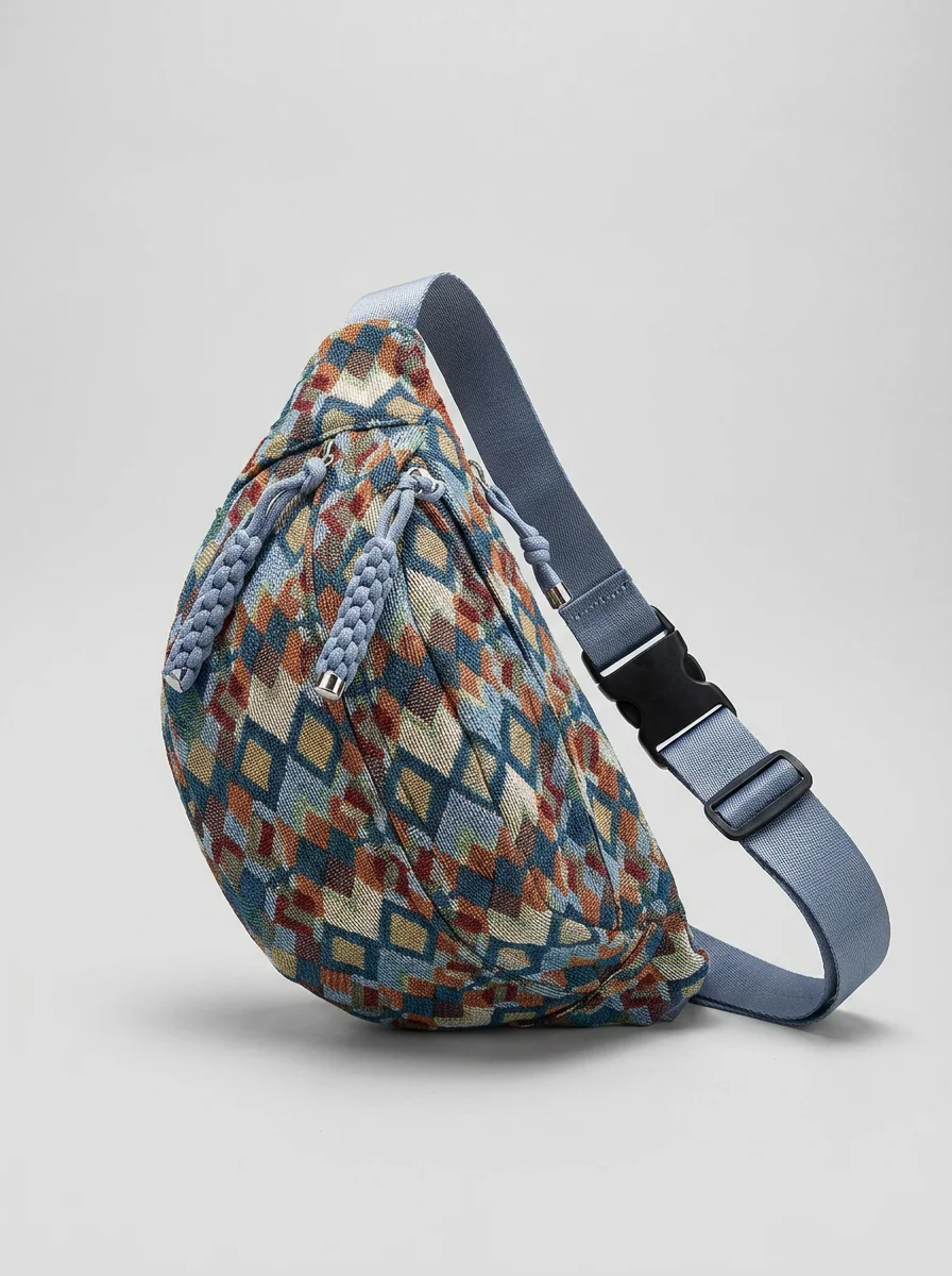 Sac banane velours motifs bohème femme bandoulière - Vue 7 - Sac banane velours
