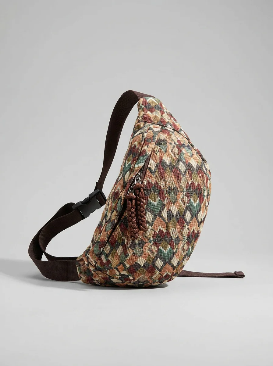 Sac banane velours motifs bohème femme bandoulière - Vue 8 - Sac banane velours
