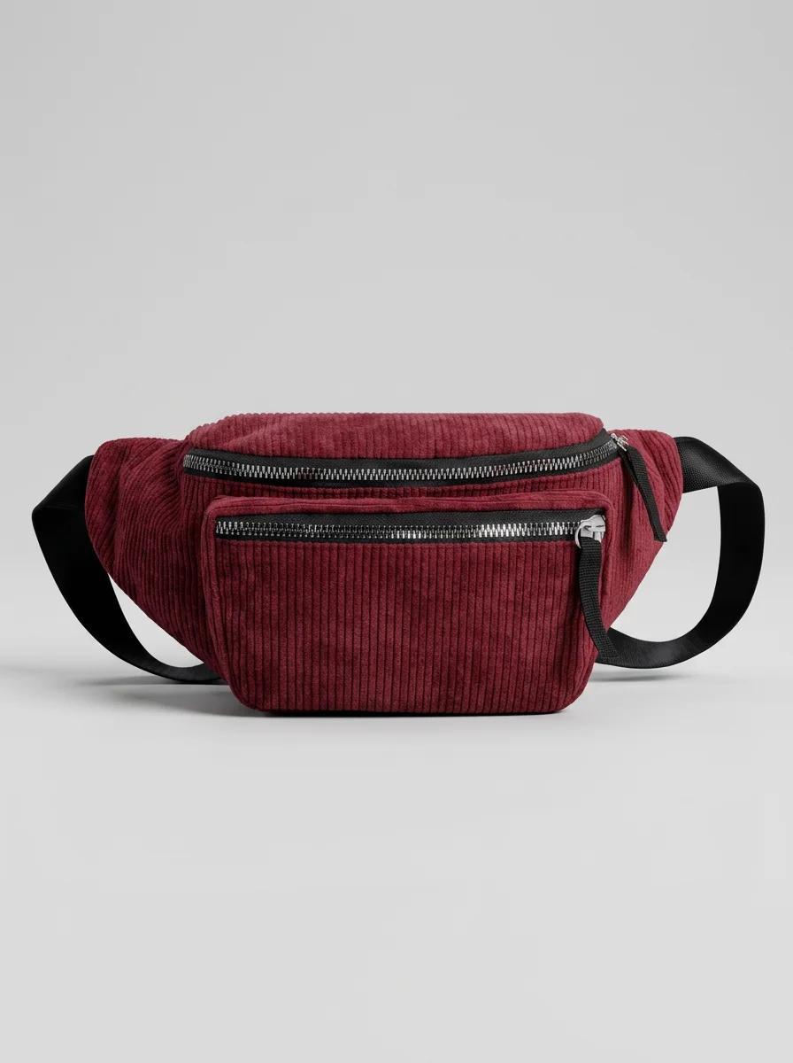 Sac banane velours vintage compact quotidien femme - Vue 11 - Sac banane velours