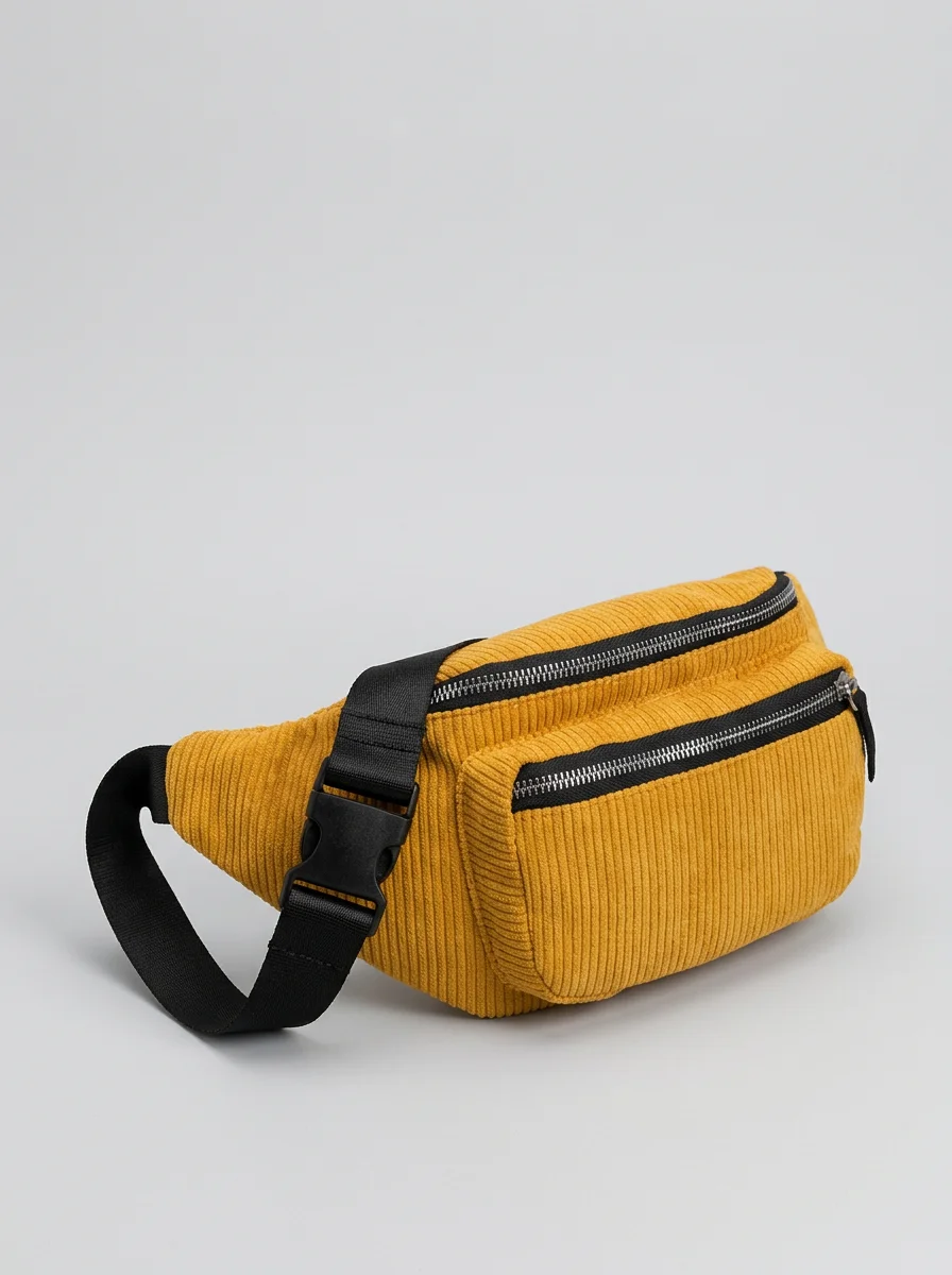 Sac banane velours vintage compact quotidien femme - Vue 12 - Sac banane velours