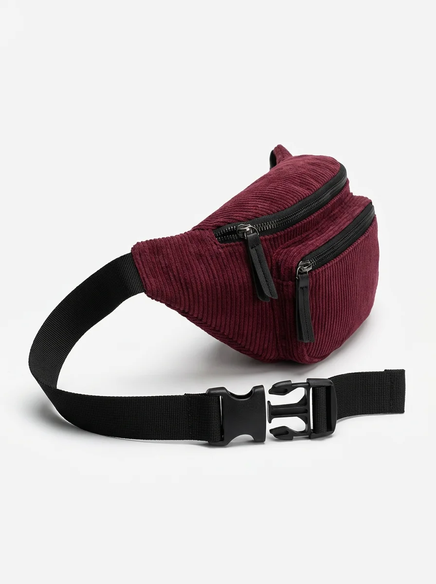 Sac banane velours vintage compact quotidien femme - Vue 4 - Sac banane velours