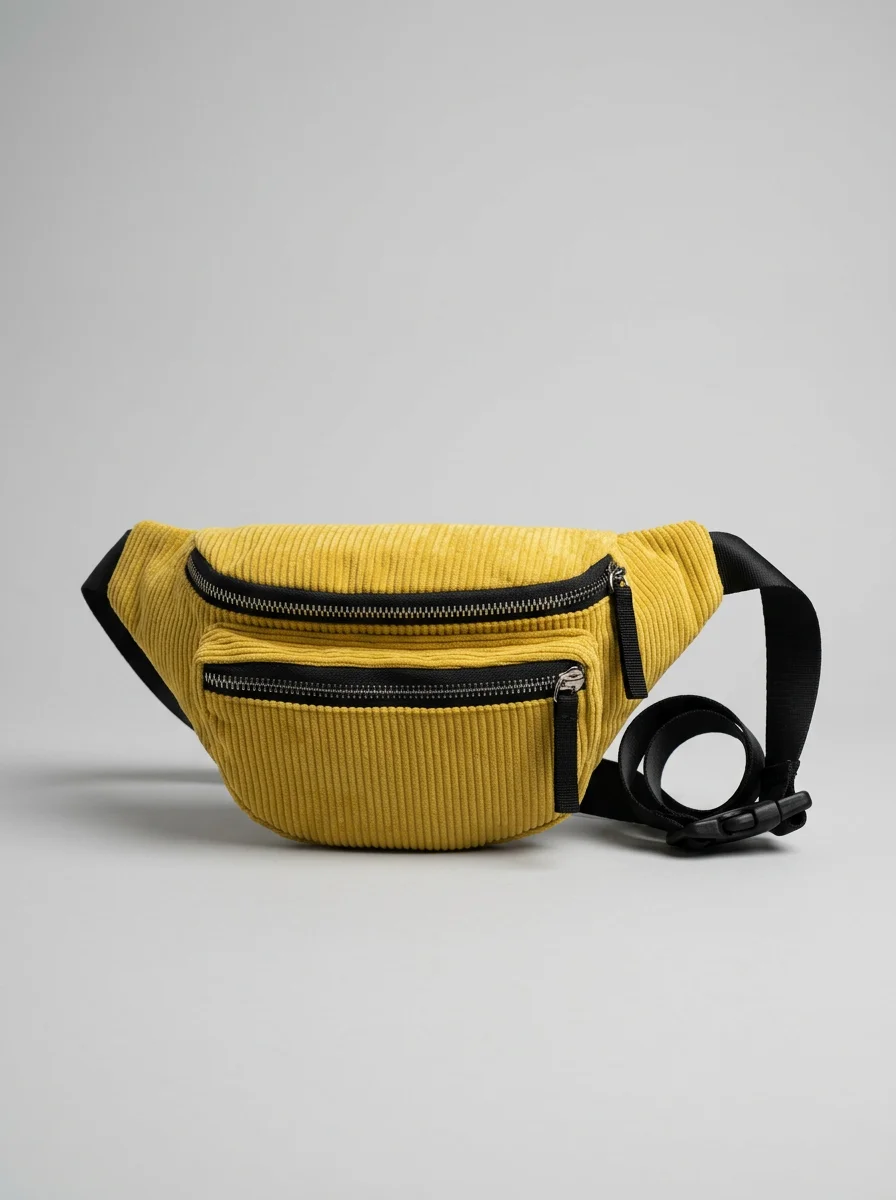 Sac banane velours vintage compact quotidien femme - Vue 6 - Sac banane velours