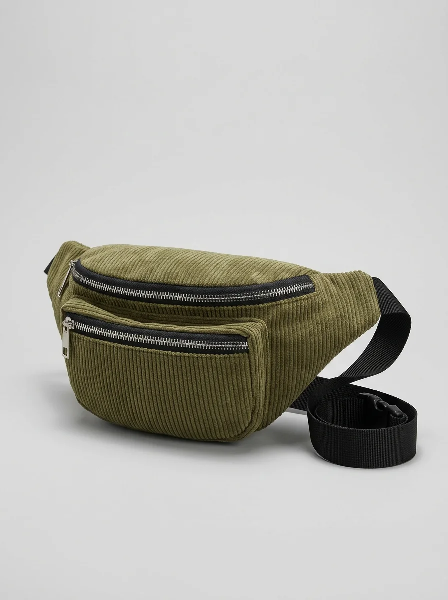 Sac banane velours vintage compact quotidien femme - Vue 7 - Sac banane velours