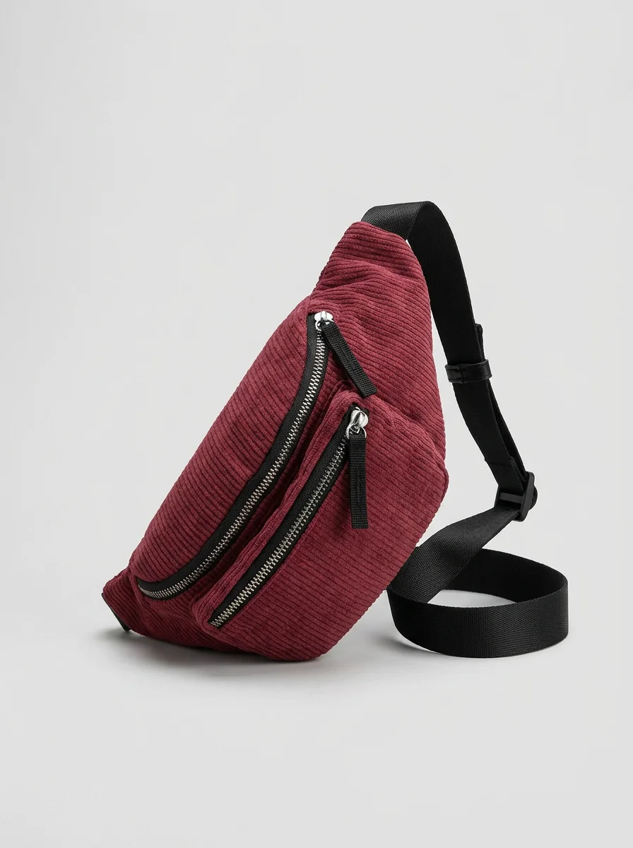 Sac banane velours vintage compact quotidien femme - Vue 8 - Sac banane velours